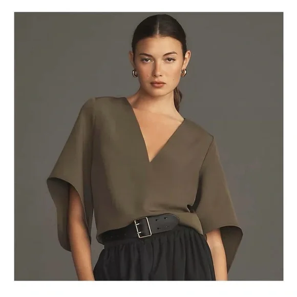 Anthro Chic V-Neck Blouse Women’s Medium NWT - Picture 10 of 16